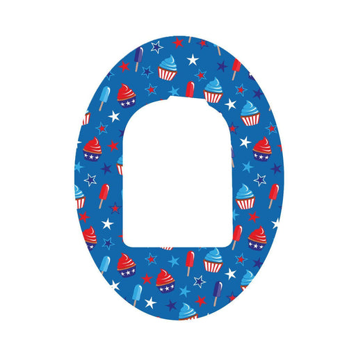 Peelz Patriotic Dessert Pod Patch Tape - Pump Peelz Patch Medical Tape White Smoke 1-Pack Omnipod Tape