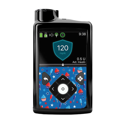 Peelz Patriotic Dessert Sticker for Medtronic MiniMed 770G & 780G Peelz/Stickers Black Front Peelz