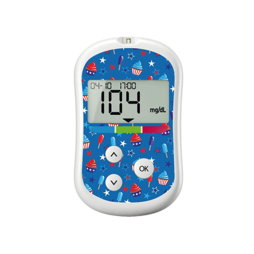 Peelz Patriotic Dessert for OneTouch Verio Flex Glucometer Peelz/Stickers White Smoke