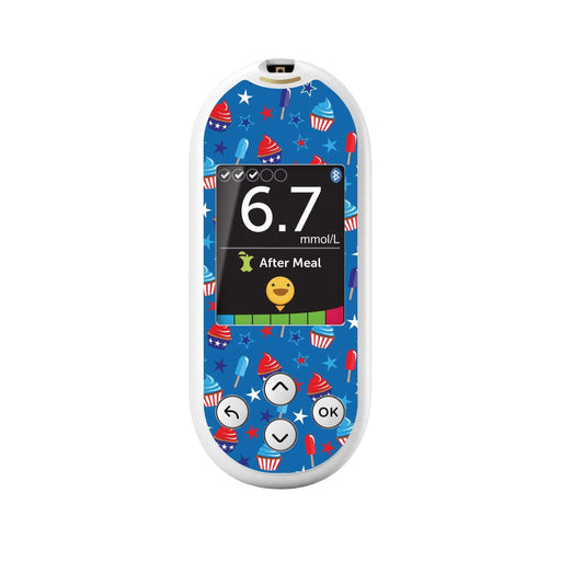 Peelz Patriotic Dessert for OneTouch Verio Reflect Glucometer Peelz/Stickers White Smoke