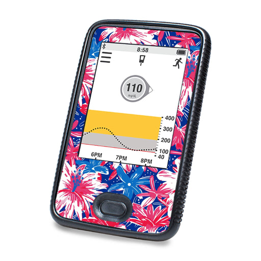 Peelz Patriotic Flowers DEXCOM G6 Touchscreen Receiver Peelz/Stickers White Smoke