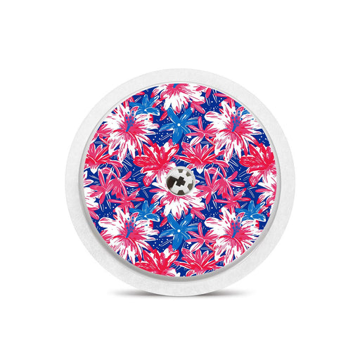Peelz Patriotic Flowers Freestyle Libre 2 Peelz/Stickers White Smoke Receiver + Sensor,Sensor Only