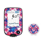 Peelz Patriotic Flowers Freestyle Libre 2 Peelz/Stickers White Smoke Receiver + Sensor,Sensor Only