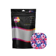 Peelz Patriotic Flowers Overpatch Tape - Pump Peelz Patch Medical Tape White Smoke 12-Pack (Set of 12 Patches),4-Pack (Set of 4 Patches),1-Single (One patch)