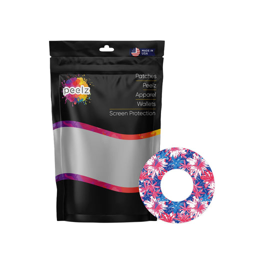 Peelz Patriotic Flowers Patch Freestyle Libre 2 Patch Tape - Pump Peelz Patch Medical Tape White Smoke 12-Pack Libre 2 (Set of 12 Patches),4-Pack Libre 2 (Set of 4 Patches)