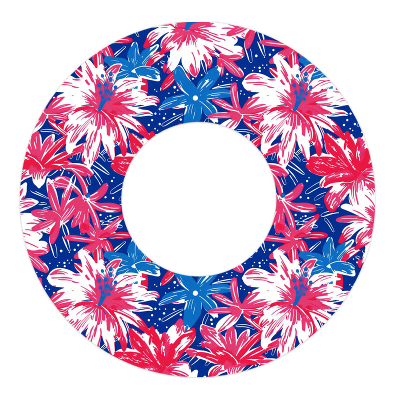 Peelz Patriotic Flowers Patch Freestyle Libre 2 Patch Tape - Pump Peelz Patch Medical Tape White Smoke 12-Pack Libre 2 (Set of 12 Patches),4-Pack Libre 2 (Set of 4 Patches)