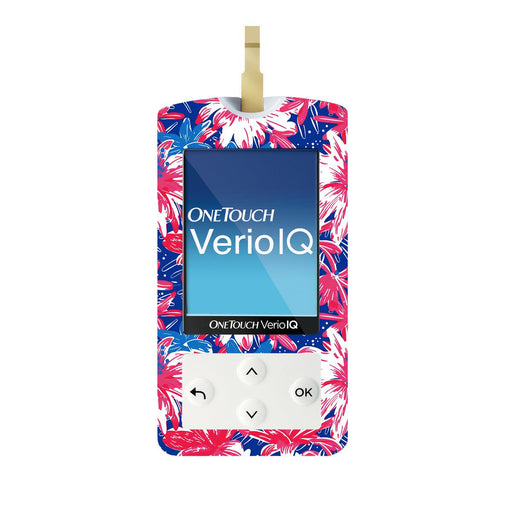 Peelz Patriotic Flowers for OneTouch Verio IQ Glucometer Peelz/Stickers White Smoke