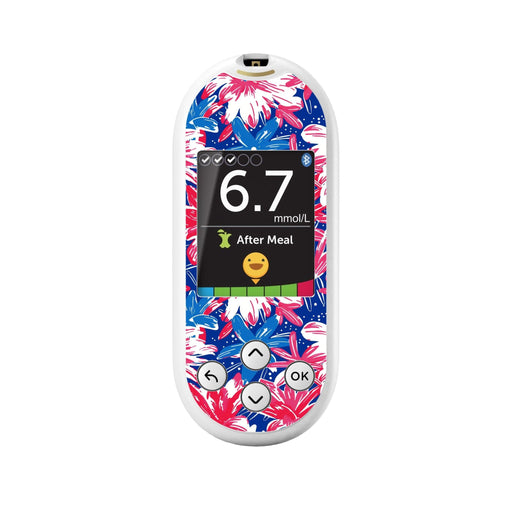Peelz Patriotic Flowers for OneTouch Verio Reflect Glucometer Peelz/Stickers White Smoke