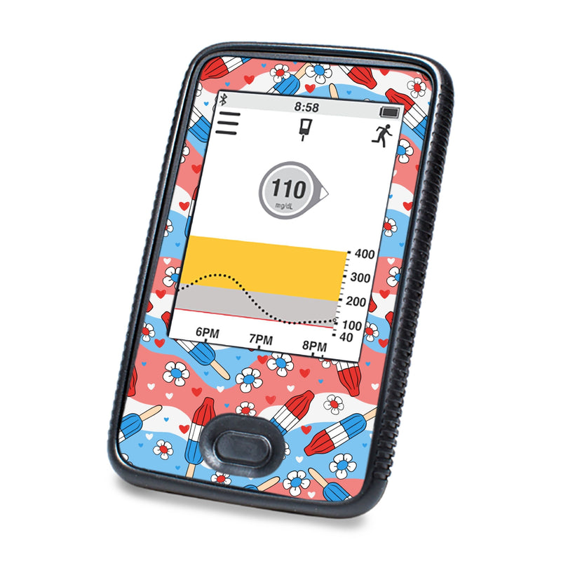 Peelz Patriotic Popsicles DEXCOM G6 Touchscreen Receiver Peelz/Stickers White Smoke