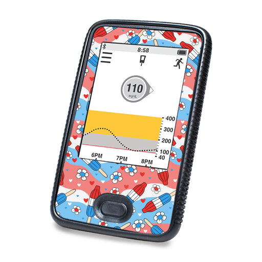 Peelz Patriotic Popsicles DEXCOM G6 Touchscreen Receiver Peelz/Stickers White Smoke