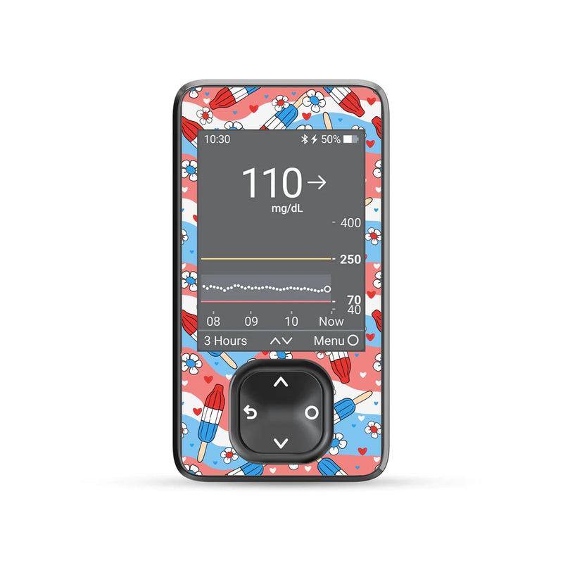 Peelz Patriotic Popsicles DEXCOM G7 and Stelo Touchscreen Receiver Peelz/Stickers Dim Gray