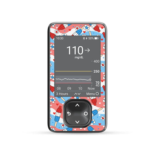 Peelz Patriotic Popsicles DEXCOM G7 and Stelo Touchscreen Receiver Peelz/Stickers Dim Gray