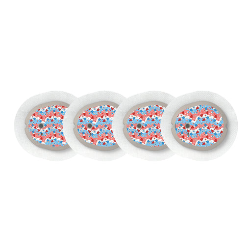 Peelz Patriotic Popsicles Designed for the DEXCOM G7 and Stelo Transmitter Peelz/Stickers White Smoke 4-pack (Set of 4 Stickers)