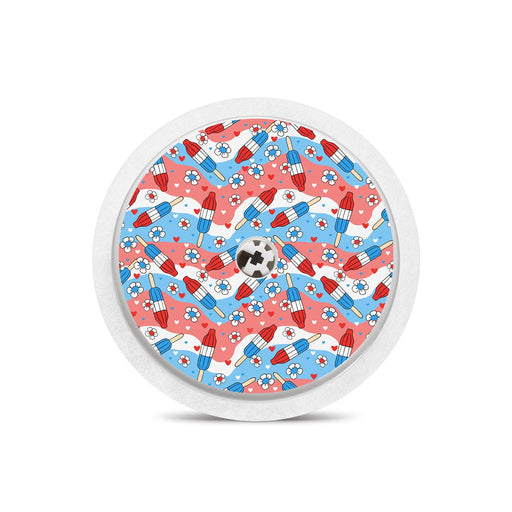 Peelz Patriotic Popsicles Freestyle Libre 2 Peelz/Stickers White Smoke Receiver + Sensor,Sensor Only