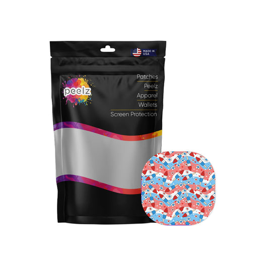Peelz Patriotic Popsicles Overpatch Tape - Pump Peelz Patch Medical Tape White Smoke 12-Pack (Set of 12 Patches),4-Pack (Set of 4 Patches),1-Single (One Patch)
