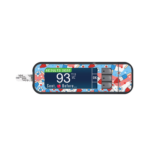 Peelz Patriotic Popsicles for Bayer Contour Next Glucometer Peelz/Stickers White Smoke