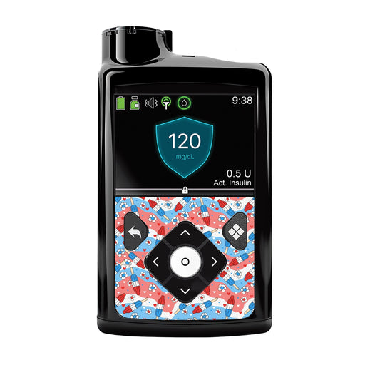 Peelz Patriotic Popsicles for Medtronic MiniMed 770G & 780G Peelz/Stickers Black Whole System Peelz (front back + clip),Front Peelz,Back and Clip Peelz