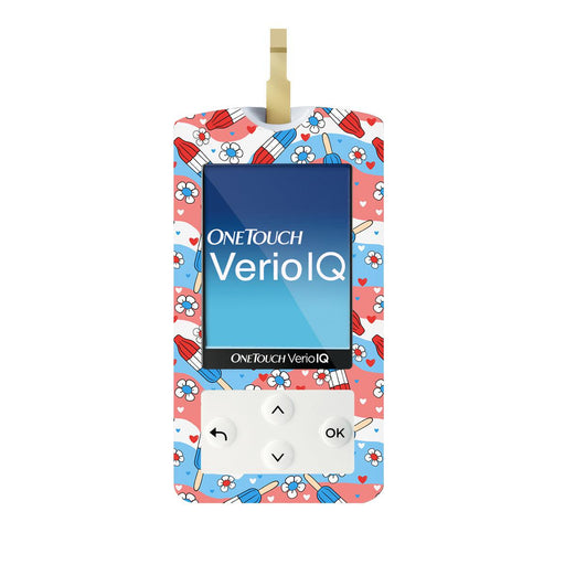 Peelz Patriotic Popsicles for OneTouch Verio IQ Glucometer Peelz/Stickers White Smoke