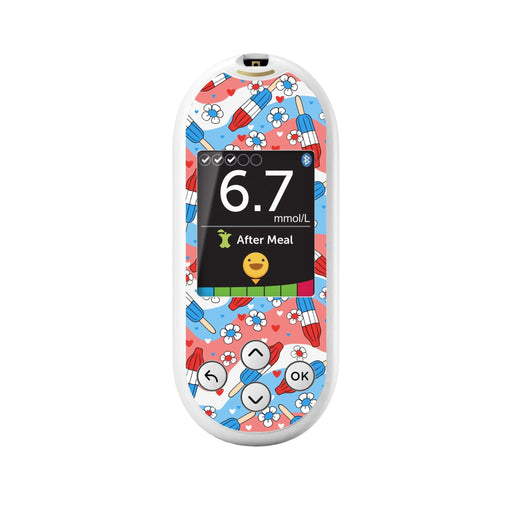 Peelz Patriotic Popsicles for OneTouch Verio Reflect Glucometer Peelz/Stickers White Smoke