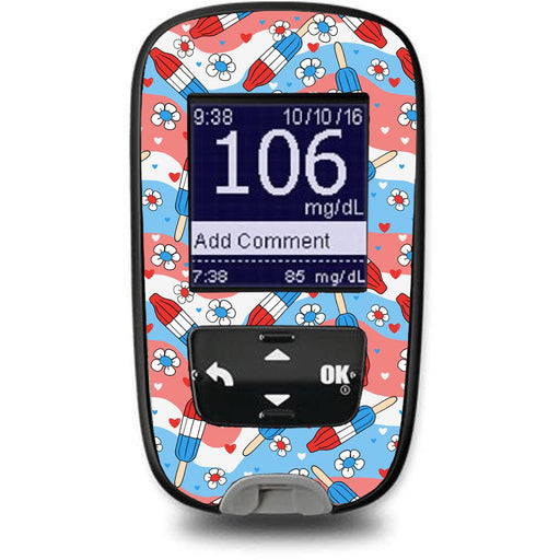 Peelz Patriotic Popsicles for the Accu-Chek Guide Glucometer Peelz/Stickers White Smoke