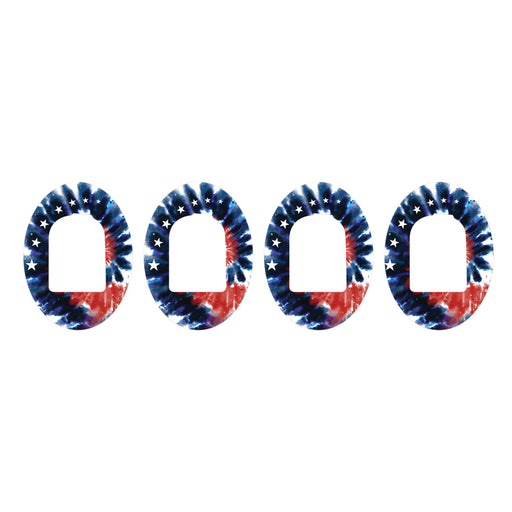 Peelz Patriotic Tie Dye Pod Patch Tape - Pump Peelz Patch Medical Tape White Smoke 4-Pack Omnipod Tape