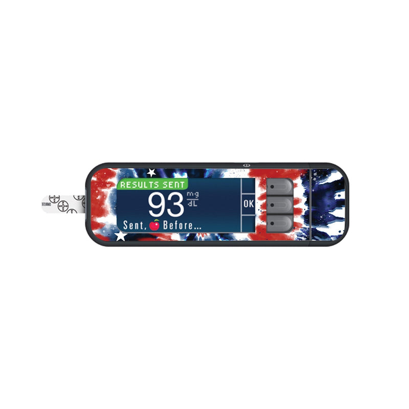 Peelz Patriotic Tie Dye Sticker for Bayer Contour Next Glucometer Peelz/Stickers White Smoke