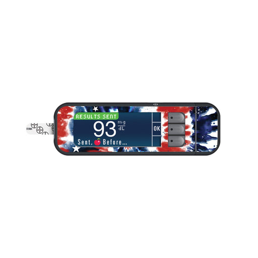 Peelz Patriotic Tie Dye Sticker for Bayer Contour Next Glucometer Peelz/Stickers White Smoke