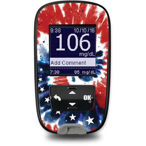 Peelz Patriotic Tie Dye Sticker for the Accu-Chek Guide Glucometer Peelz/Stickers White Smoke