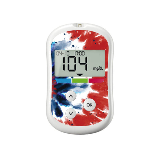Peelz Patriotic Tie Dye for OneTouch Verio Flex Glucometer Peelz/Stickers White Smoke