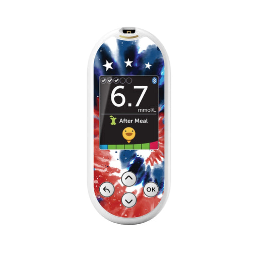 Peelz Patriotic Tie Dye for OneTouch Verio Reflect Glucometer Peelz/Stickers White Smoke