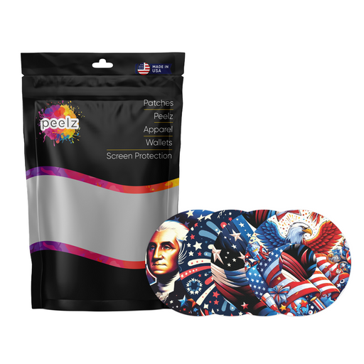 Peelz Patriotic Variety Pack Patch FreeStyle Libre 3 Plus & Lingo  Patch Tape - Pump Peelz Patch Medical Tape White Smoke 12-Pack (Set of 12 Patches),4-Pack (Set of 4 Patches)