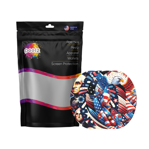 Peelz Patriotic Variety Pack Pod Patch Tape - Pump Peelz Patch Medical Tape White Smoke 12-Pack (Set of 12 Patches),4-Pack (Set of 4 Patches)