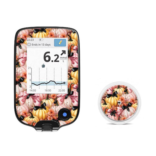 Peelz Patterned Pumpkins Freestyle Libre 2 Peelz/Stickers White Smoke Receiver + Sensor