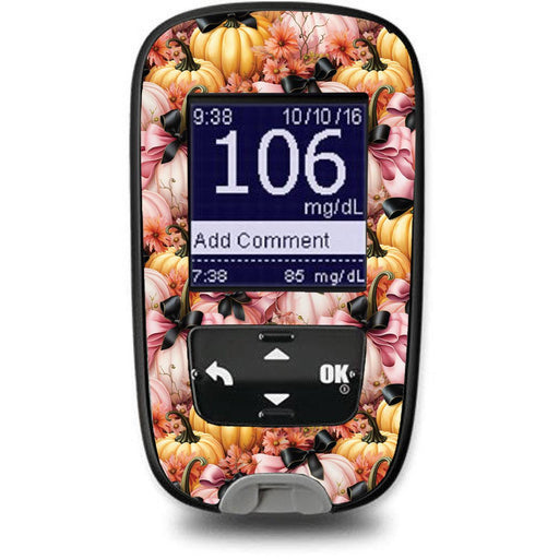 Peelz Patterned Pumpkins for the Accu-Chek Guide Glucometer Peelz/Stickers White Smoke