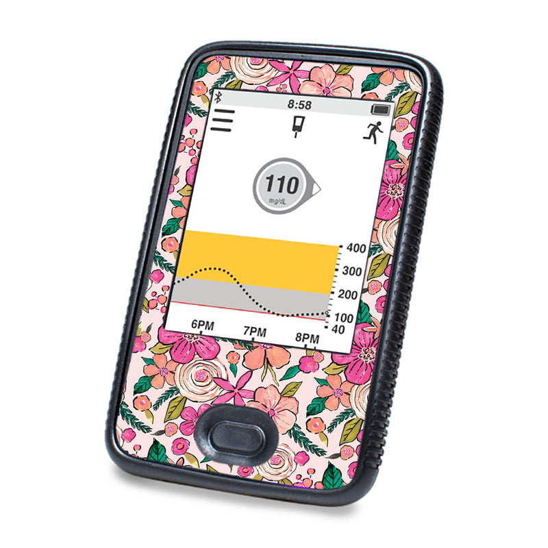Peelz Peach Floral Designed for DEXCOM G6 Touchscreen Receiver Peelz/Stickers White Smoke