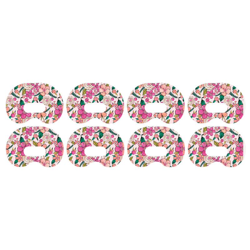 Peelz Peach Floral Medtronic Guardian Connect Patch Tape - Pump Peelz Patch Medical Tape White Smoke 4-Pack Medtronic CGM Tape