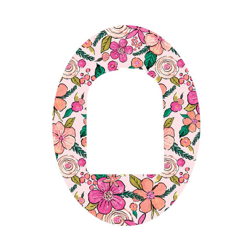 Peelz Peach Floral Pod Patch Tape - Pump Peelz Patch Medical Tape White Smoke 1-Pack Omnipod Tape