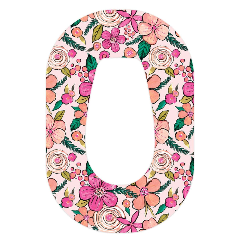 Peelz Peach Floral Dexcom G6 Patch Tape - Pump Peelz Patch Medical Tape White Smoke 1-Pack Dexcom G6 Tape