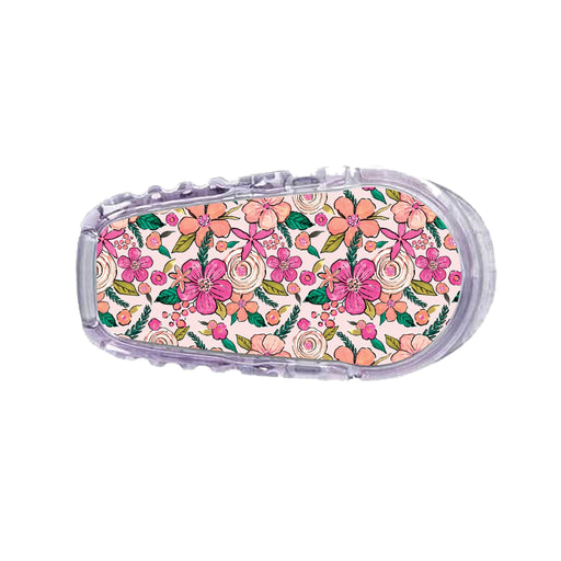 Peelz Peach Floral Sticker Designed for the DEXCOM Transmitter Peelz/Stickers White Smoke G6