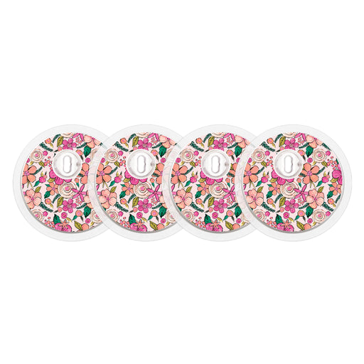 Peelz Peach Floral Sticker Designed for the FreeStyle Libre 3 Plus & Lingo  Sensor Peelz/Stickers White Smoke 4-pack (Set of 4 Stickers)