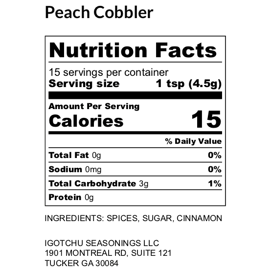 Igotchu Peach Cobbler Seasoning