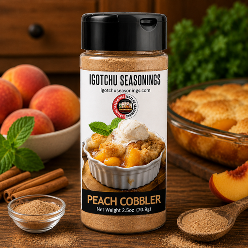 Igotchu Seasonings Igotchu Peach Cobbler Seasoning Seasonings & Spices Saddle Brown 5.5 oz,8 oz