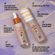 Profusion Cosmetics Peanuts Halloween | Magic Mummy Illuminating Face Primer & Setting Spray Set face Dark Gray
