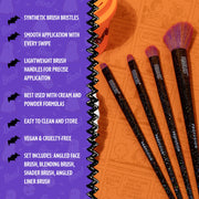 Profusion Cosmetics Peanuts Halloween | Witchy Blend 4 PC Eye & Face Brush Set accessories Coral