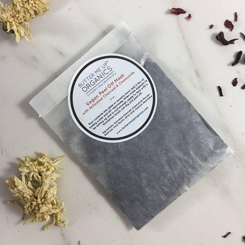 Butter Me Up Organics VEGAN Activated Charcoal Peel-Off Mask Face Gray