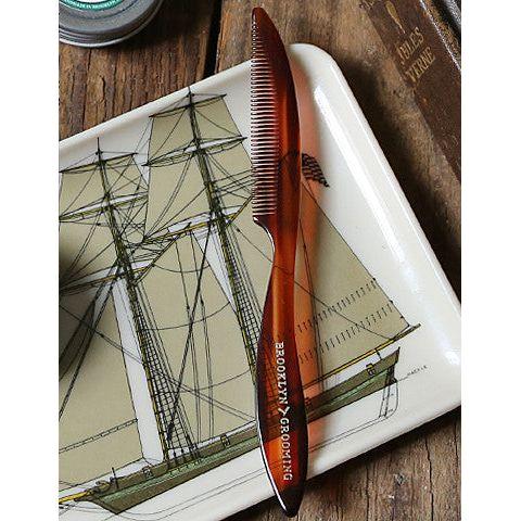 Brooklyn Grooming Men's Handmade Mustache - Beard Comb Comb Dark Gray