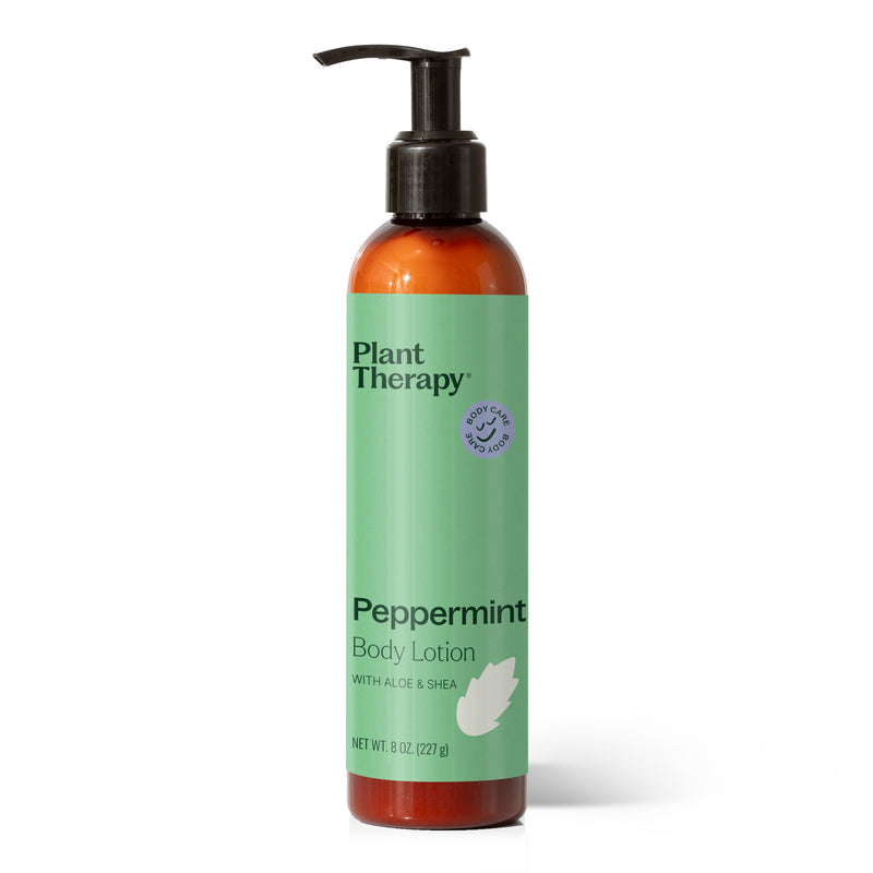 Plant Therapy Peppermint Body Lotion with Aloe and Shea Body Care Dark Sea Green 8 oz