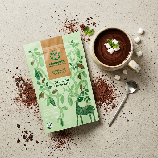 Elements Truffles Peppermint Hot Chocolate Hot Chocolates Light Gray 1 Bag (8 Oz),2 Bags (8 Oz)