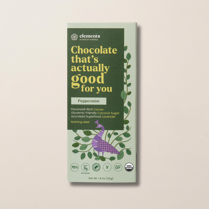 Elements Truffles Peppermint Chocolates Dark Olive Green 1 Bar,3 Bars,10 Bars