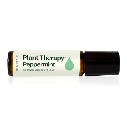 Plant Therapy Peppermint Essential Oil Pre-Diluted Roll-On Essential Oil Black 10 mL